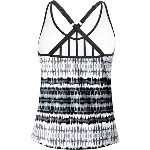 Women's Athletic Tankini Top Swimsuit Modest Cover-Up Adjustable Straps - Picture 5 of 7